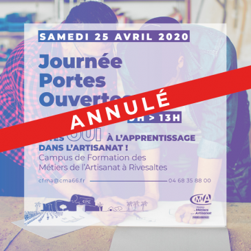 Annulation journée Portes Ouvertes au CFMA – Samedi 25 avril 2020