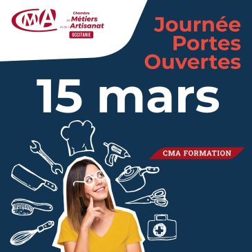 JPO 2025 : votre futur métier vous attend dans l’artisanat avec CMA Formation